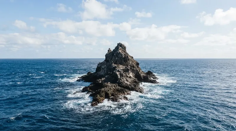 Illustration: The 2016 ruling established that artificial enlargement cannot legally transform a rock into an island.