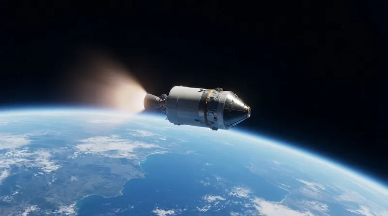 Illustration: Once clear of the atmosphere, the upper stage executes a purely horizontal burn to circularize the orbit.