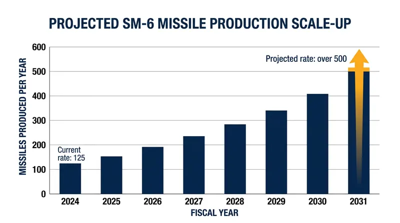 Projected annual production capacity for the Standard Missile-6 following the new industrial base investment.
