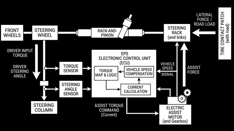 Modern Electric Power Steering systems use software to mediate the physical torque forces before they reach the driver.