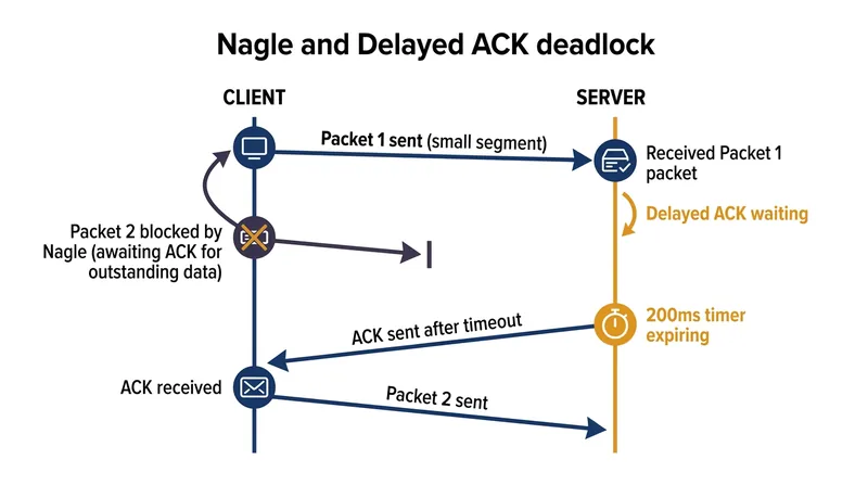 The write-write-read pattern triggers a collision that stalls the connection until the 200-millisecond timer expires.