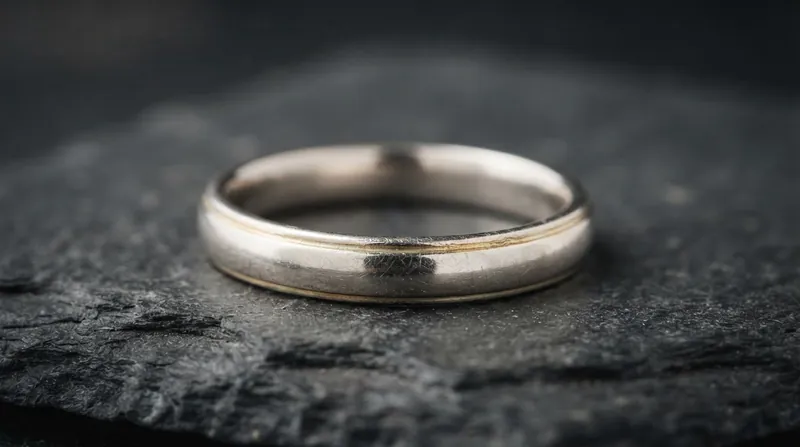 Illustration: Without its rhodium barrier, the true champagne-yellow tint of the white gold alloy becomes visible.