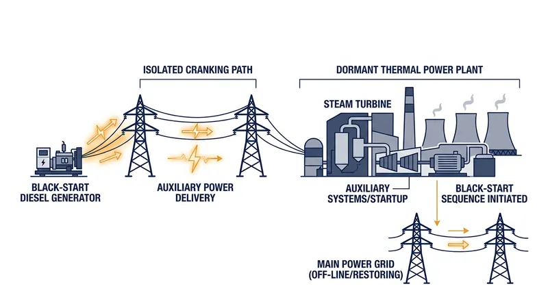 A cranking path is an isolated transmission corridor used exclusively to deliver starting power to a dormant generator.