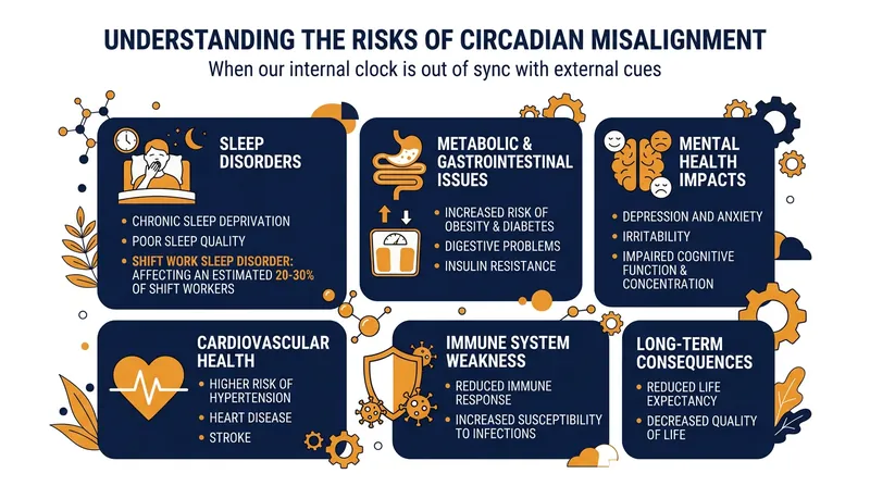 Chronic circadian misalignment is linked to severe metabolic and endocrine dysfunction.