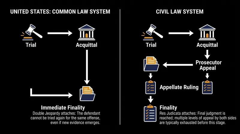 How the attachment point of finality differs between common law and civil law jurisdictions.