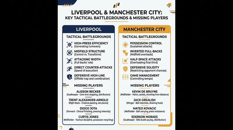 Both squads are navigating key absences, with Liverpool's forward line heavily depleted.
