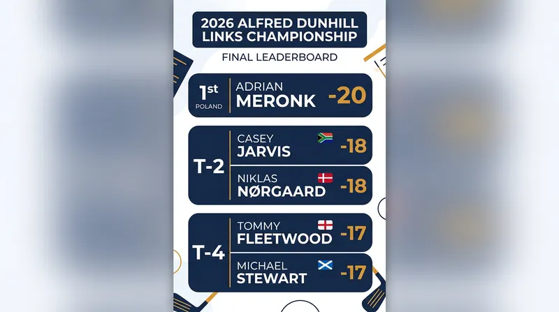 Final leaderboard at the 2026 Alfred Dunhill Links Championship.
