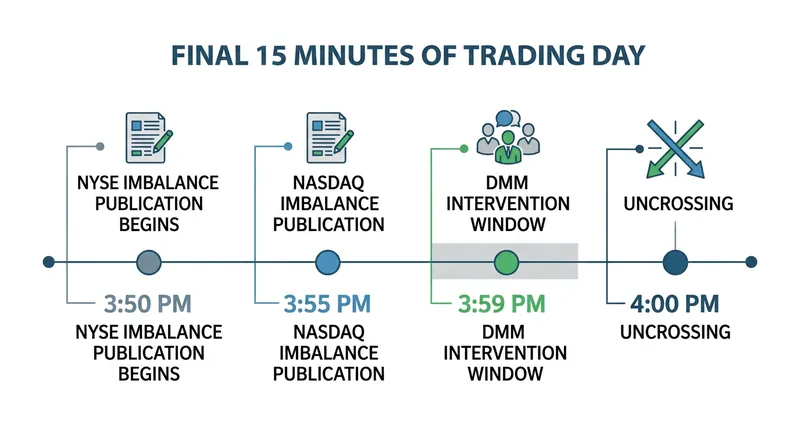 The uncrossing process begins up to ten minutes before the market officially closes.