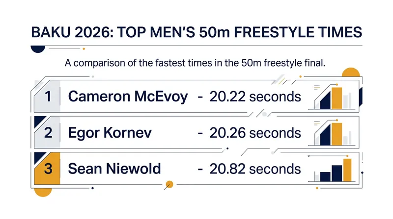 Cameron McEvoy edged Egor Kornev in a historically fast 50-meter freestyle final.
