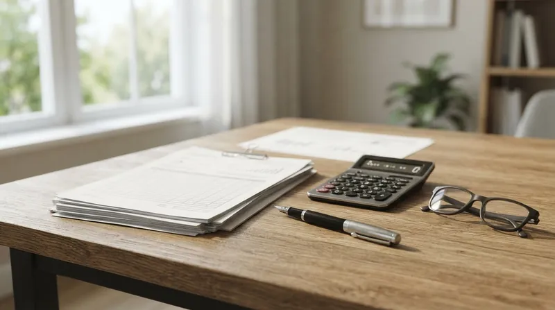 A financial controller in a modern corporate office reviewing digital ledgers on a dual-monitor setup.