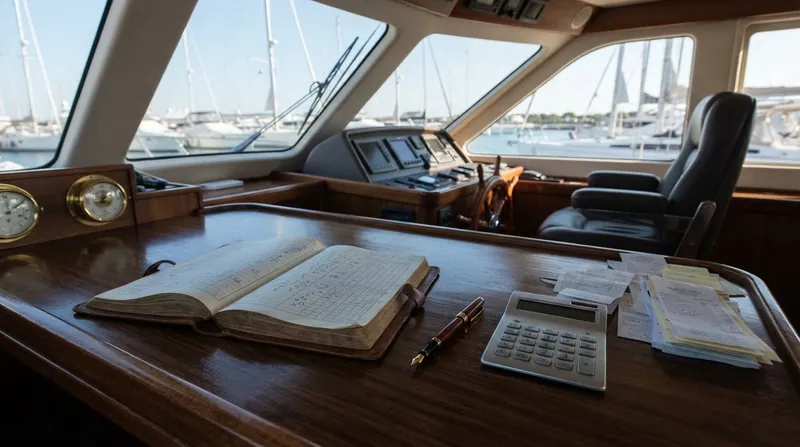 Illustration: Captains maintain a detailed ledger of every expenditure, charging all provisions and fuel strictly at cost.