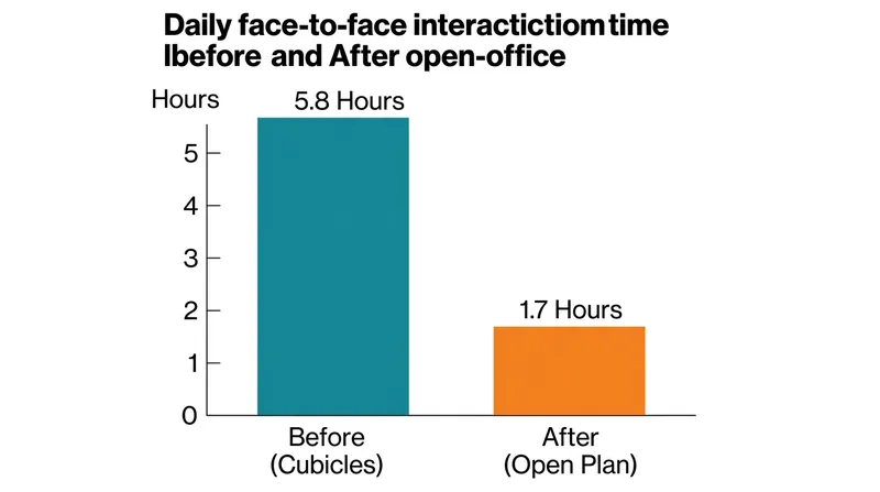Data from Fortune 500 cohorts revealed a collapse in daily physical collaboration after walls were removed.