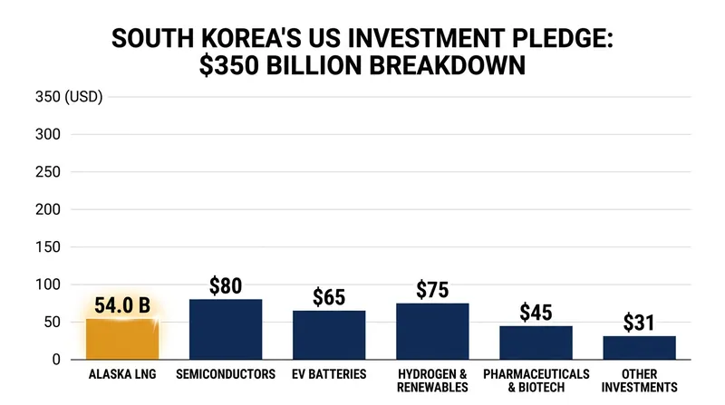 The Alaska LNG project represents a $54 billion fraction of South Korea's broader $350 billion U.S. investment pledge.