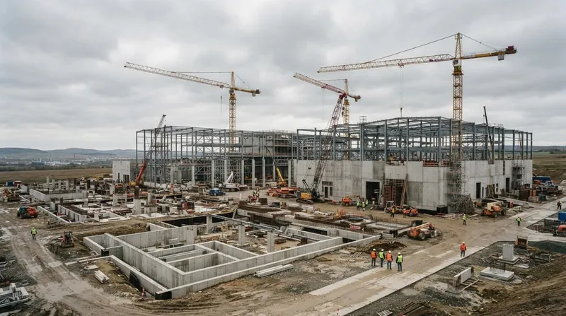 Illustration: The construction of new data centers carries a massive burden of embodied carbon from steel and concrete manufacturing.