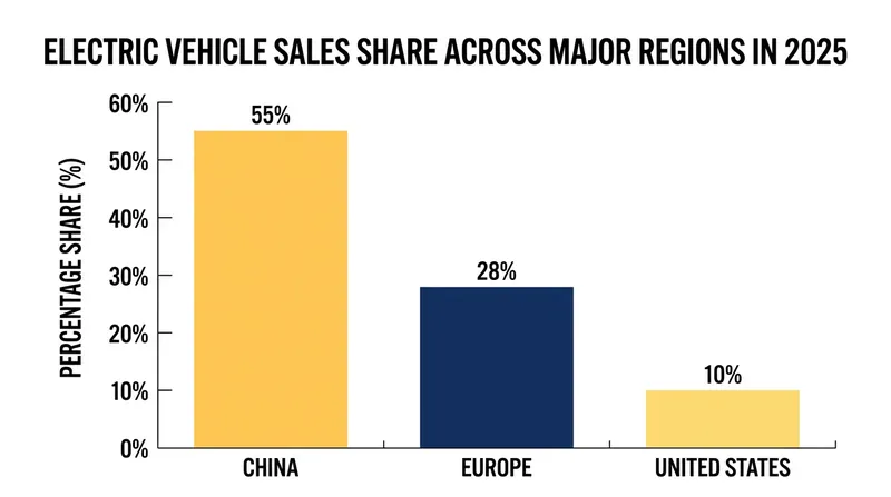China continues to lead global adoption, with electric models capturing more than half of all domestic sales.