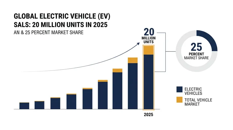 Electric vehicles now account for one in four new cars sold worldwide.