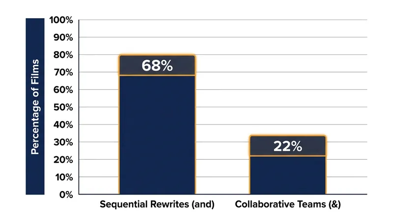 Sequential rewrites appear more than three times as often as pure collaborative partnerships in modern blockbusters.