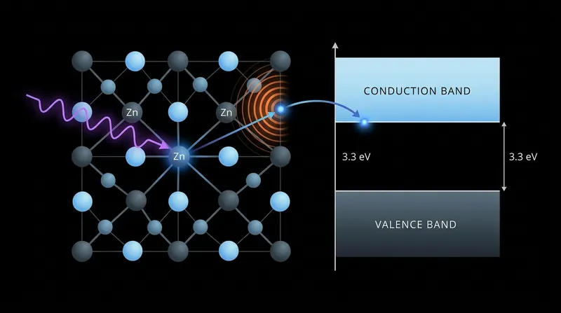 Ultraviolet photons carry enough energy to cross the mineral's band gap, converting the radiation into a negligible amount of heat.