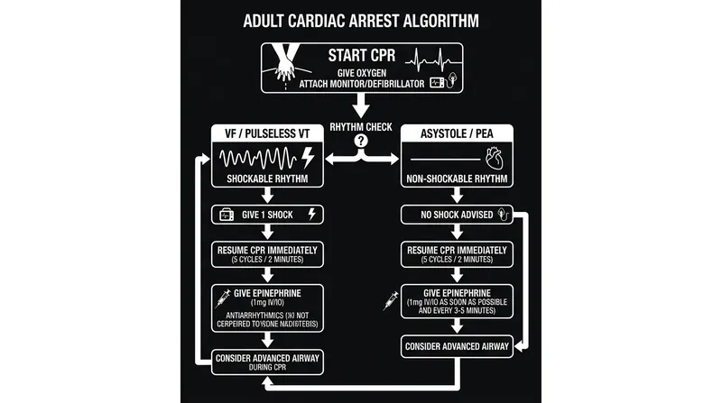 Standard resuscitation protocols mandate continuous chest compressions rather than electrical shocks for non-shockable rhythms.