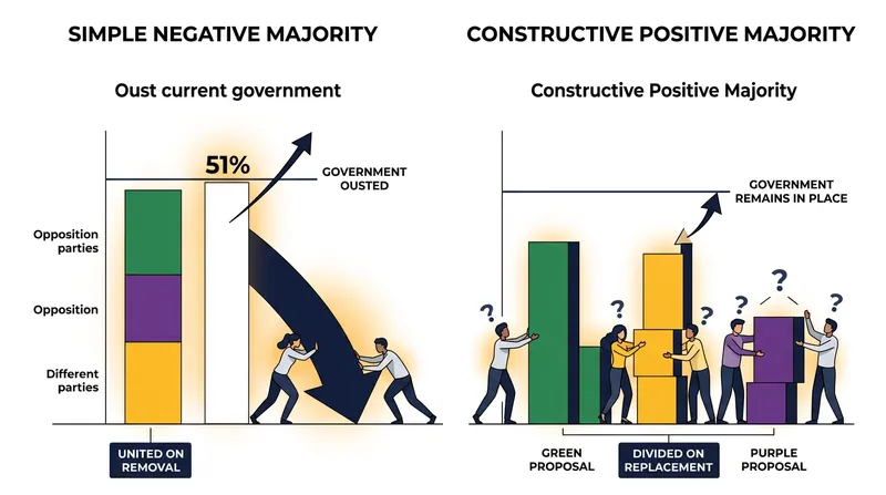How a constructive vote requirement changes the mathematics of parliamentary survival.
