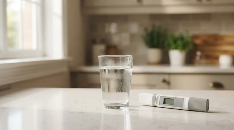 Illustration: High TDS readings usually indicate hard water, which causes scale buildup but poses no health risk.