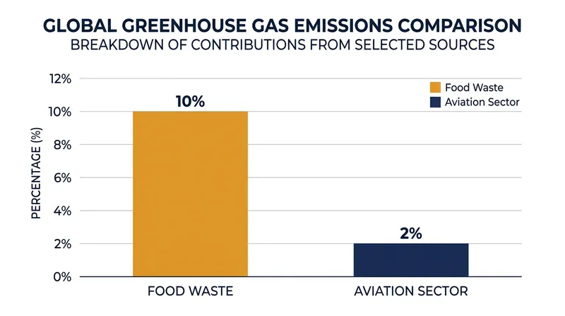 Food waste generates nearly five times the greenhouse gas emissions of the global aviation industry.