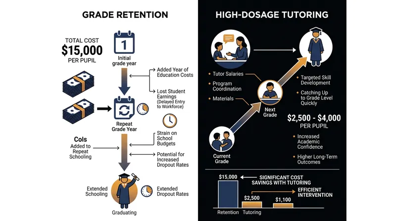 The cost of retaining a student for an extra year far exceeds the price of providing intensive, high-dosage tutoring.