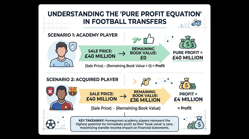 Selling a homegrown player generates exponentially more regulatory headroom than selling an acquired player for the exact same fee.