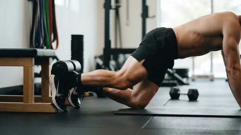 Illustration: Eccentric exercises like the Nordic hamstring curl physically lengthen muscle fascicles, adding sarcomeres in series to absorb greater force.