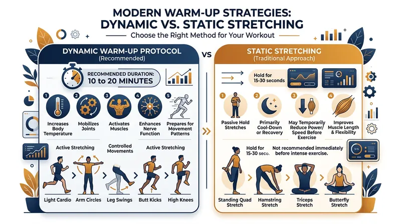 Dynamic warm-ups prime the nervous system and active cross-bridges for the kinetic loads of competition.