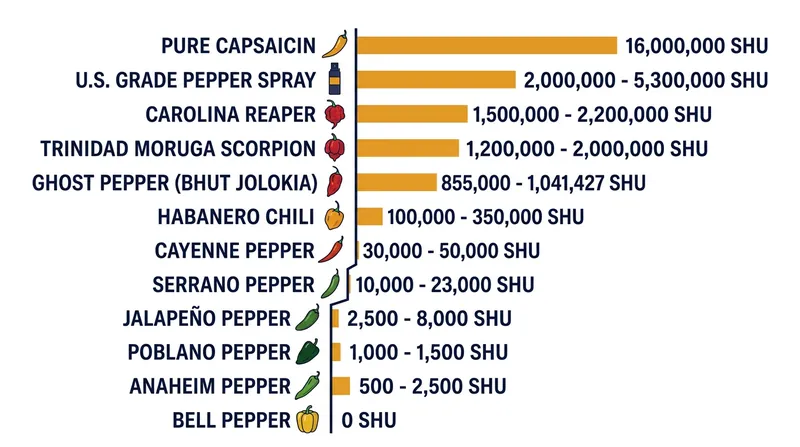 Pure capsaicin registers at 16 million Scoville Heat Units, requiring a chemical solvent to neutralize.