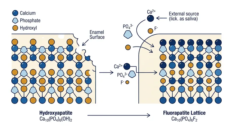Fluoride acts as a chemical catalyst, rapidly accelerating the enamel's natural ability to repair microscopic acid damage.