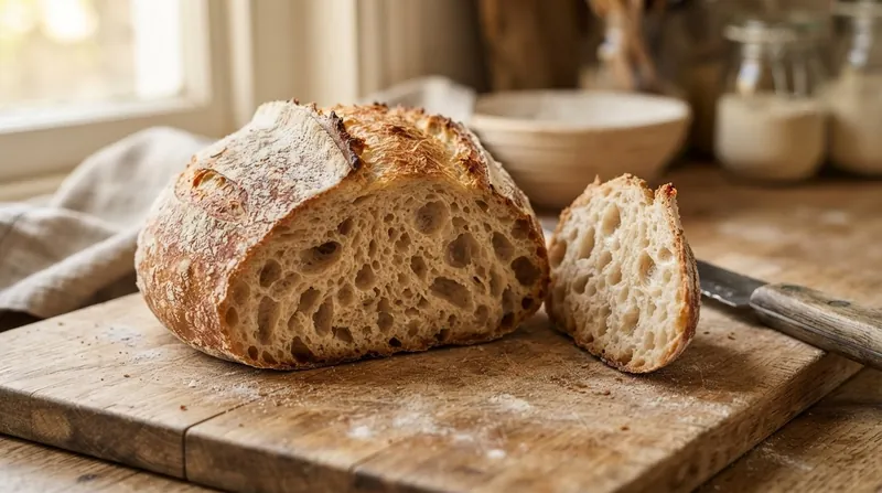 Illustration: A properly shielded gluten network traps the carbon dioxide produced by yeast, creating the open crumb structure characteristic of artisan bread.