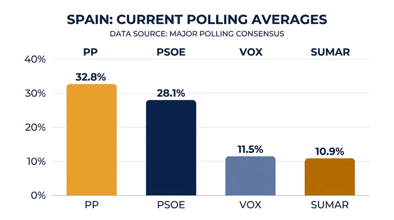 Recent polling indicates a tight race, with the conservative People's Party holding a narrow lead over the ruling Socialists.