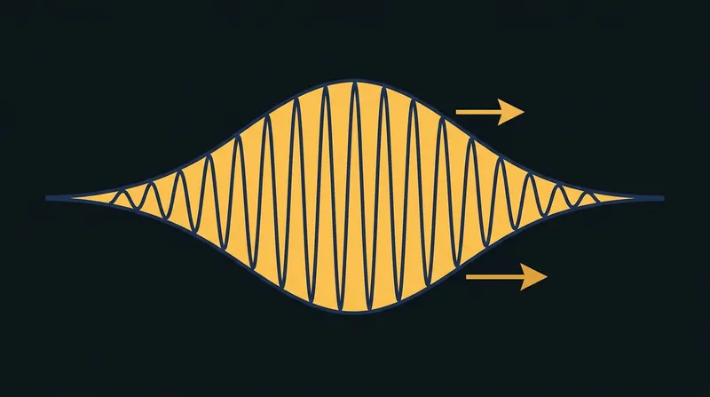 The energy envelope of a deep-water swell moves at exactly half the speed of its individual wave crests.