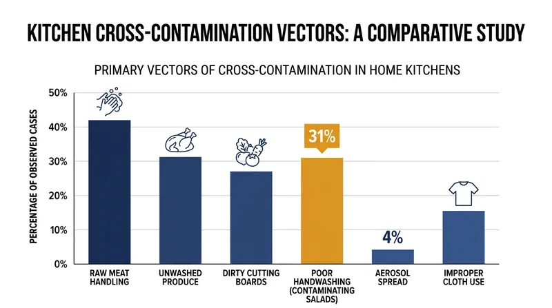 Even without washing the meat, 31 percent of cooks still cross-contaminate their kitchens by skipping proper handwashing.