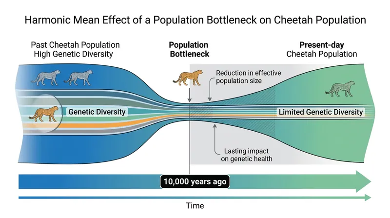 A historical population bottleneck permanently anchors a species' long-term effective population size to its lowest historical headcount.