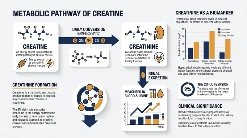 Roughly 2% of the body's creatine pool spontaneously converts to creatinine every day.