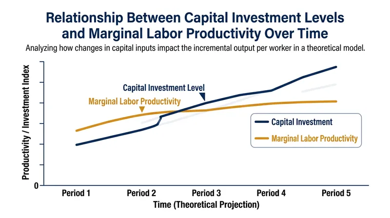As capital investment per worker rises, labor productivity and wages follow.