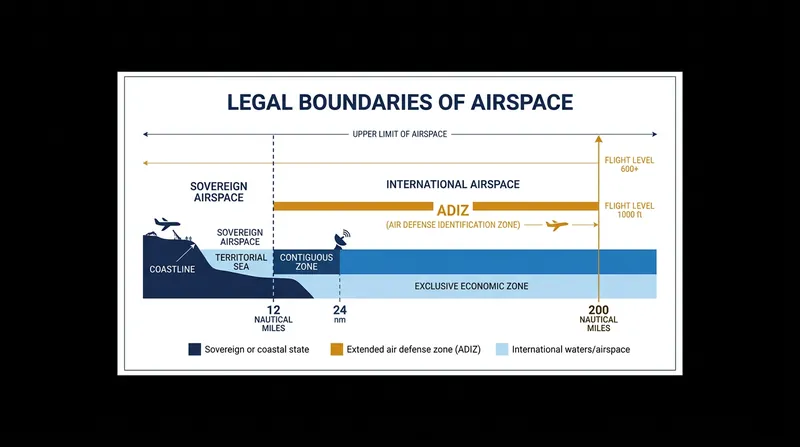 The legal distinction between sovereign territorial airspace and a domestic early-warning perimeter.