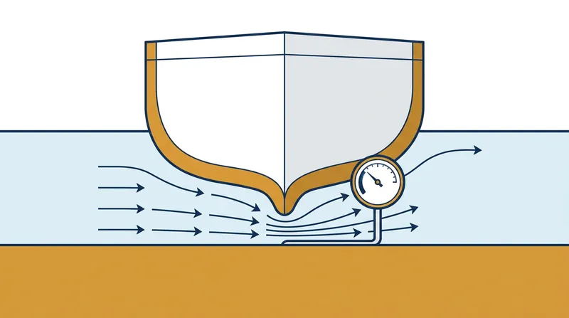 Bernoulli's principle dictates that as water velocity increases beneath the hull, hydrodynamic pressure must decrease.
