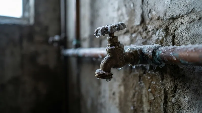 Illustration: Always thaw a frozen pipe starting from the open faucet and working backward to allow melting water to escape.
