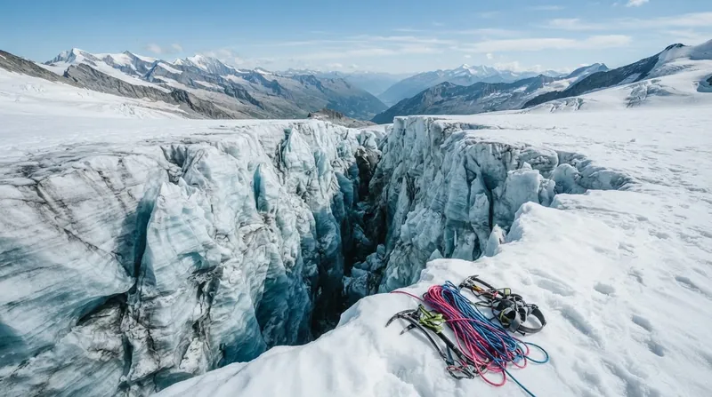Illustration: Mountaineering rope systems are designed around the physical limit of crevasse depths.