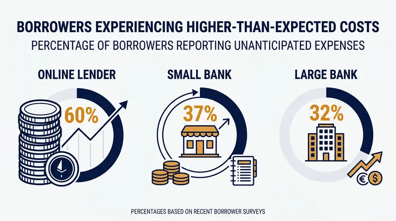 Six in ten online lender borrowers face unexpected capital costs.