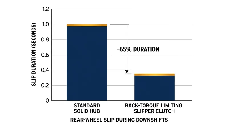 SAE International testing demonstrates that slipper clutches reduce rear-wheel traction loss by 65 percent during aggressive deceleration.