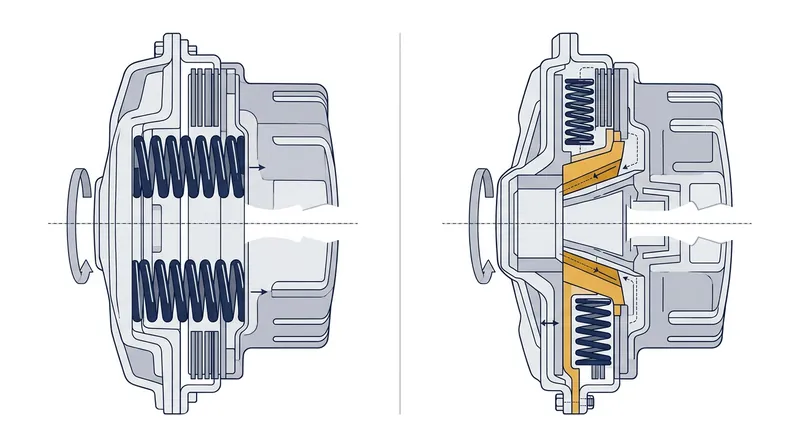 By utilizing rotational torque to pull the pressure plate inward, manufacturers can reduce static spring rates from 130 N/mm to 80 N/mm.