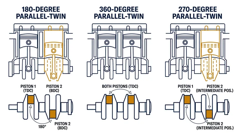 Unlike 180-degree and 360-degree layouts, the 270-degree crank ensures one piston is always in motion.