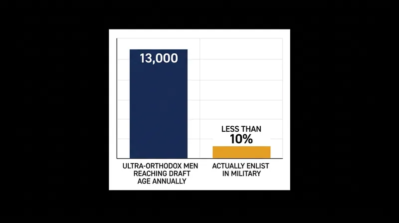 Fewer than 10 percent of the roughly 13,000 ultra-Orthodox men reaching draft age each year currently enlist in the military.