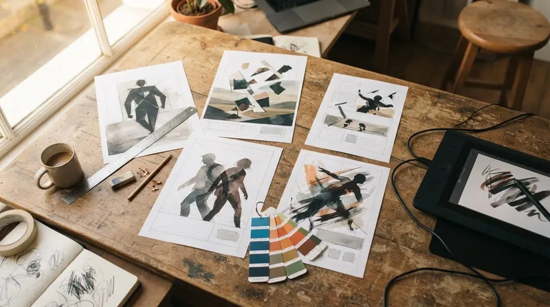 Illustration: Poster designers often use staggered layouts and 'floating heads' to navigate conflicting billing demands.