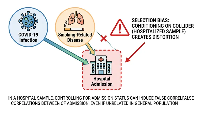 Restricting early pandemic testing to hospitalized patients created a spurious negative correlation between smoking and severe COVID-19.